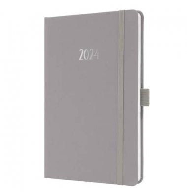 J4403 Buchkalender 2024 A5 pearl grey