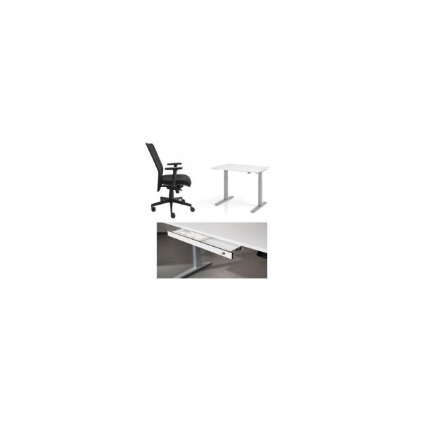 4032062281598 - Set höhenverstellbarer Schreibtisch 180 x 80 cm + Bürostuhl 4032062281598 Hammerbacher