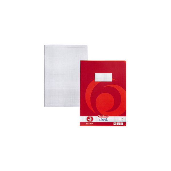 4008113324002 - Schulheft 3324001 xbook Lineatur 40   kariert mit umlaufendem Rand A4 80g rot 16 Blatt   32 Seiten 4008113324002 Herlitz