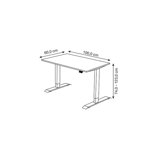 Kerkmann Move 1 elektrisch höhenverstellbarer Schreibtisch eiche  rechteckig, T-Fuß-Gestell weiß 100,0 x 60,0 cm - Bürobedarf Thüringen