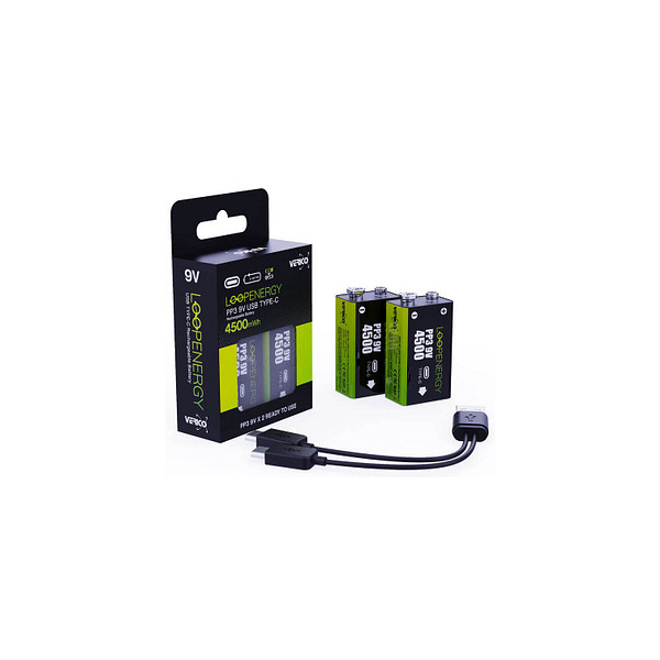 4713095608995 - 2 Akkus mit Ladegerät LoopEnergy PP3 9V E-Block 500 mAh 4713095608995 2 Stück