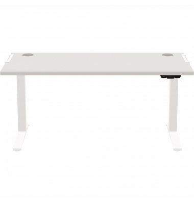 Schreibtisch LevadoT 9768501, elektrisch höhenverstellbar, 64-126cm (H), 140x80cm (BxT), rechteckig, grau / weiß