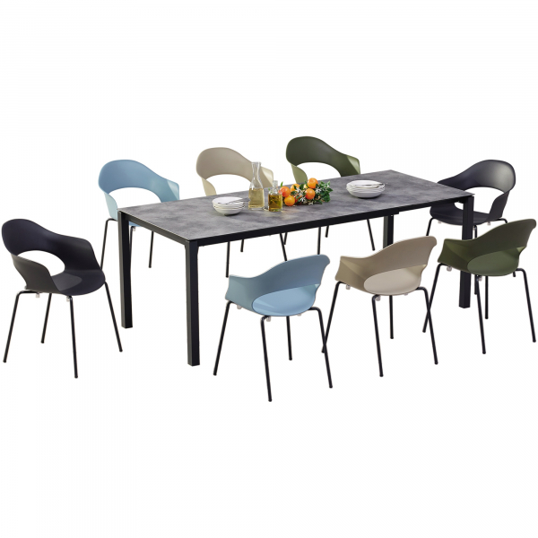 4043153118686 - BEST Gartenmöbelset 9-tlg Dining Gruppe Luna Palazzo 210cm anthrazit anthrazit