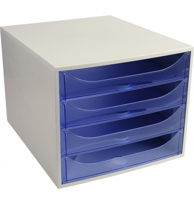 Exacompta Schubladenbox Ecobox 228610D A4+ 4Schübe offen greisbl.