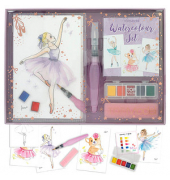 TOPModel Ballet Wassermalset 5 Farben, 1 Pinsel, Motiv-Papier, und Schwamm Wassermalset