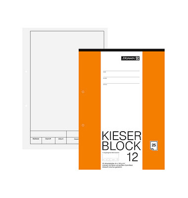 Arbeitsblock Kieserblock 12 DIN A4 blanko Lineatur 12 Kieserblock