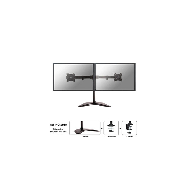 8717371445386 - Neomounts by Newstar NM-D335DBLACK 2fach Monitor-Tischhalterung 254 cm (10) - 686 cm (27) Neigbar Schwenkbar Schwarz