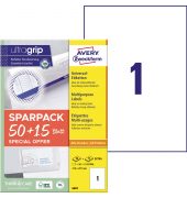 Universaletiketten ultragrip SPARPACK 50 + 15 Blatt 6603 weiß rechteckig 210x297mm (BxH) permanent 65 Etiketten 