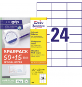 Universaletiketten ultragrip SPARPACK 50 + 15 Blatt 6605 weiß rechteckig 70x37mm (BxH) permanent 1.560 Etiketten 