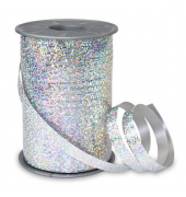 PRÄSENT Geschenkband HOLLY Holographic silber 10 mm x 200 m