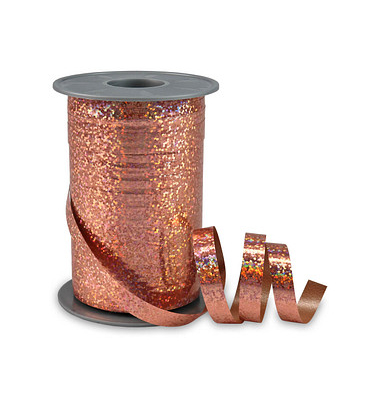 PRÄSENT Geschenkband HOLLY Holographic rosegold 10 mm x 200 m