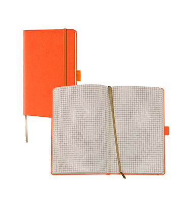 Lediberg Notizbuch Tucson ca. DIN A6 kariert, orange Hardcover 192 Seiten