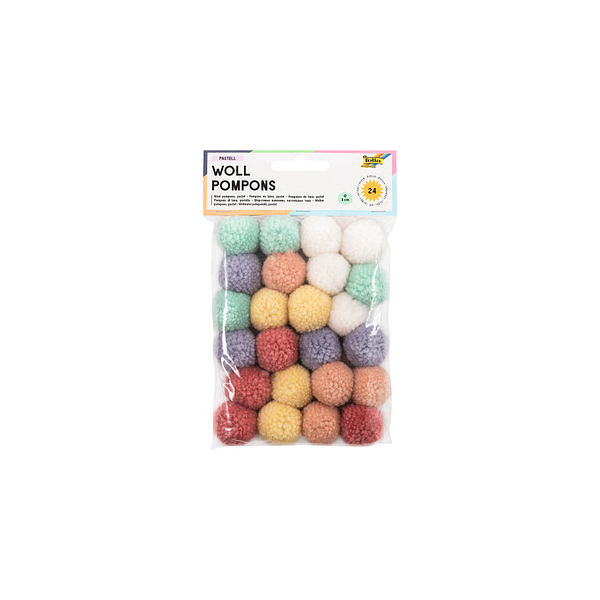 4001868110067 - Pompons farbsortiert Pastell Ø 30 cm 4001868110067 folia 24 Stück