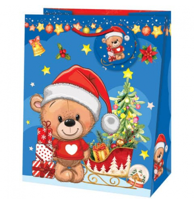 Geschenktasche 223-526 TL Teddy, Weihnachten, Twinkletoes, 267mm x 330mm