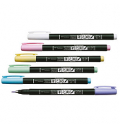 6 Tombow Fudenosuke Pastel Brush-Pens farbsortiert