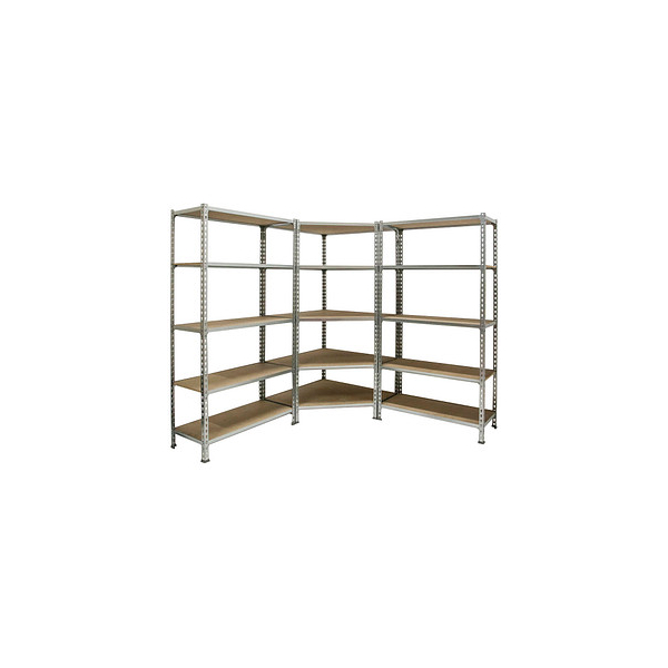 8425437135415 - Schwerlastregal MADERCLICK CORNER 5 8425437135415 silber 900 x 400 x 1800 cm 8425437135415 Simonrack