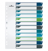 Kunststoffregister 679627, 12-teilig , A4+, 270µm, farbig sortiert, 12-teilig