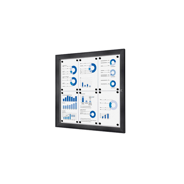 8596052163630 - SHOWDOWN Abschließbarer Schaukasten Magnetisch 741 (B) x 696 (H) cm Anthrazit 6 x DIN A4