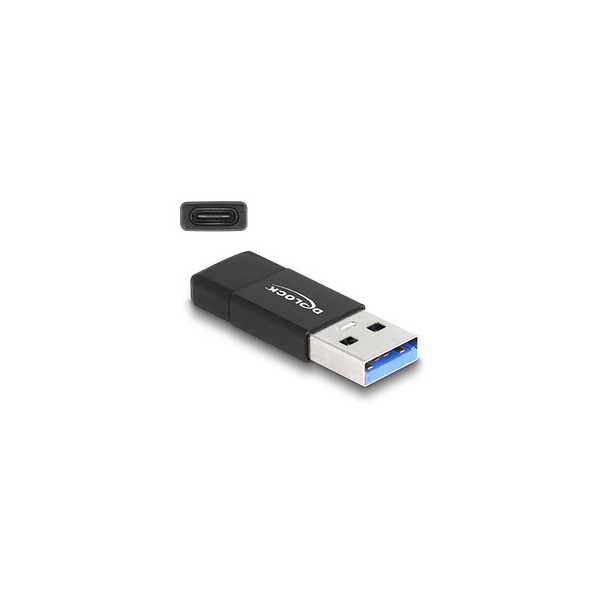 4043619600014 - Usb 32 Gen 2 Adapter usb Typ-A Stecker zu usb Type-C™ Buchse schwarz (60001) - Delock