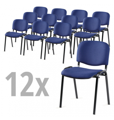 12er SET - Besucherstühle ISO blau