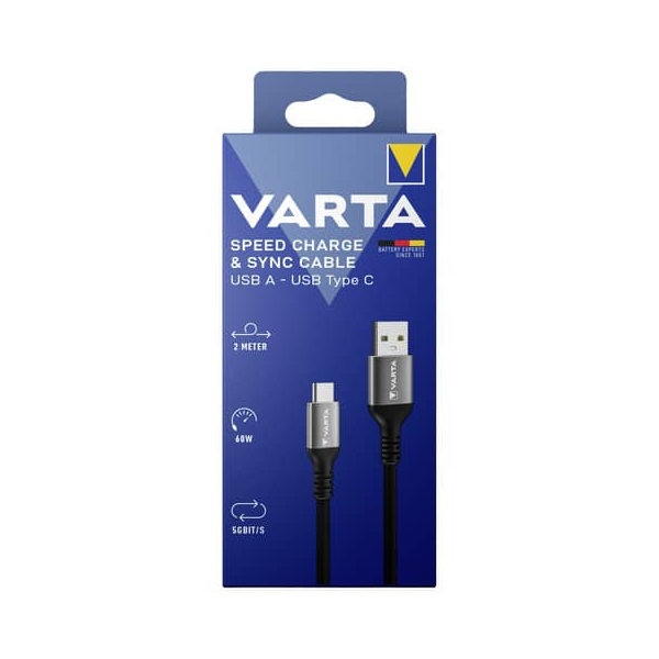 4008496066216 - Speed Premium Ladekabel usb-a auf usb-c 2m schwarz (57935101111) - Varta