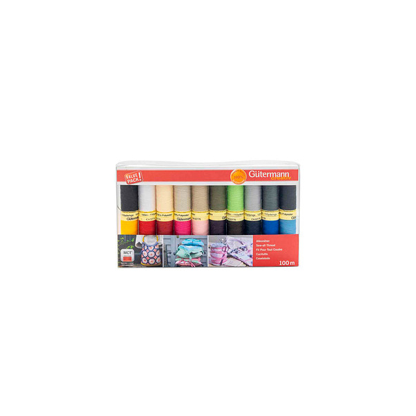 4029394421068 - Gutermann - Gütermann Allesnäher Nähfaden-Set Basic Farben 20 Farben 100 m (734609)