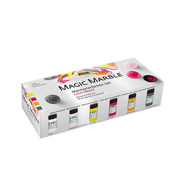 6 KREUL Magic Marble Marmorierfarben farbsortiert 6 x 20,0 ml