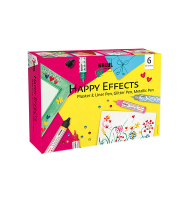 6 KREUL Happy Effects Pluster-Pen farbsortiert