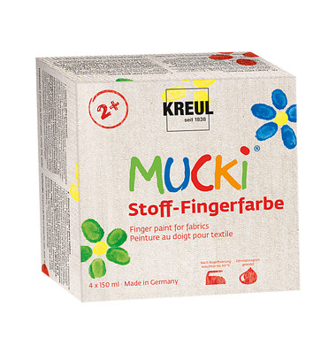 4 KREUL MUCKI Stoffmalfarbe farbsortiert 4 x 150,0 ml