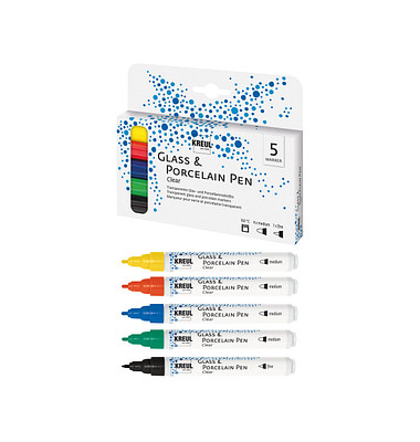 5 KREUL Clear Porzellanstifte farbsortiert 1,0 - 4,0 mm