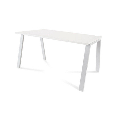 Schreibtisch Blanca 2001MIM04, 72cm (H), 140x80cm (BxT), rechteckig, weiß / Weiß