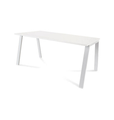 Schreibtisch Blanca 2002MIM04, 72cm (H), 160x80cm (BxT), rechteckig, weiß / Weiß