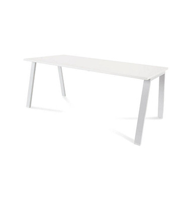 Schreibtisch Blanca 2003MIM04, 72cm (H), 180x80cm (BxT), rechteckig, weiß / Weiß