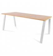 BLANCA BLANCA höhenverstellbarer Schreibtisch eicheweiß rechteckig, 4-Fuß-Gestell weiß 180,0 x 80,0 cm