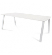 BLANCA BLANCA höhenverstellbarer Schreibtisch weißweiß rechteckig, 4-Fuß-Gestell weiß 200,0 x 100,0 cm
