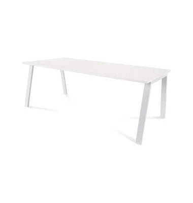 Schreibtisch Blanca 2005MIM04, 72cm (H), 200x100cm (BxT), rechteckig, weiß / Weiß