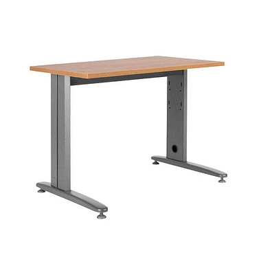 Schreibtisch Metal 2000AC08, 72cm (H), 120cmx60 (BxT), rechteckig, eiche / grau