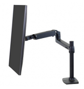 ergotron Monitor-Halterung LX mit hoher Säule 45-537-224 schwarz für 1 Monitor, Tischklemme, Tischbohrung