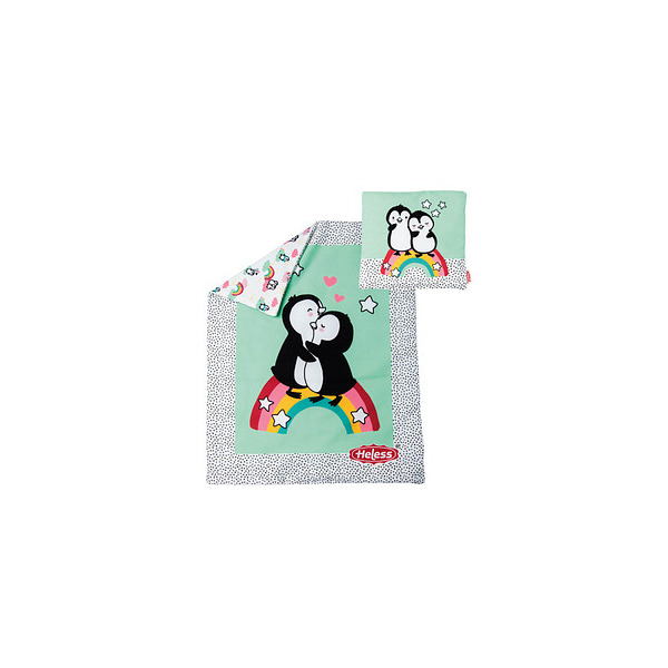 4001949010002 - Puppen-Bettdecke Pinguin Pünktchen (44 x 34 cm) mit Kissen (16 x 16