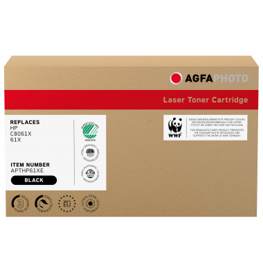 AgfaPhoto Toner APTHP61XE wie HP C8061X 61X schwarz