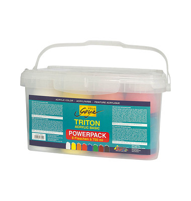 8 KREUL Triton Power Pack Acrylfarben farbsortiert 8 x 750,0 ml