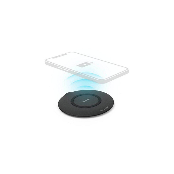 4047443487308 - 00201674 Wireless Charger QI-FC15 15 w kabelloses Smartphone-Ladepad Schwarz (00201674) - Hama