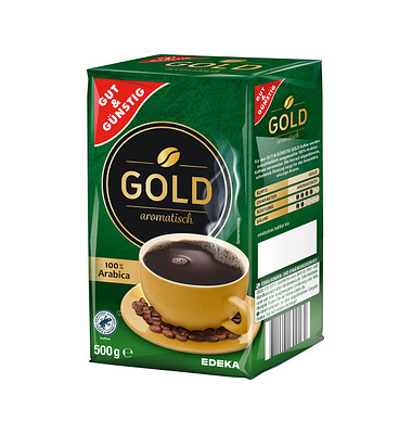 GUT&GÜNSTIG Gold Kaffee, gemahlen Arabicabohnen 500,0 g