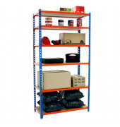 Schwerlastregal MADERCLICK 6 8435104955529 orange, blau, braun 90,0 x 50,0 x 250,0 cm