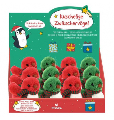 16748 Zwitschervögel Plüsch 2fach sort.