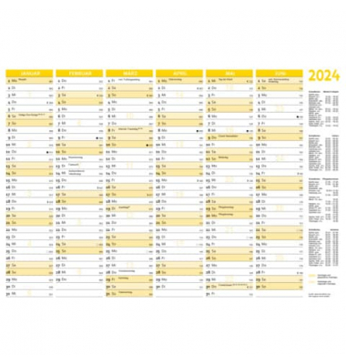 Plakatkalender 2913/24, 12 Monate / 2 Seite, 35,3x25cm (B4 quer), 2024