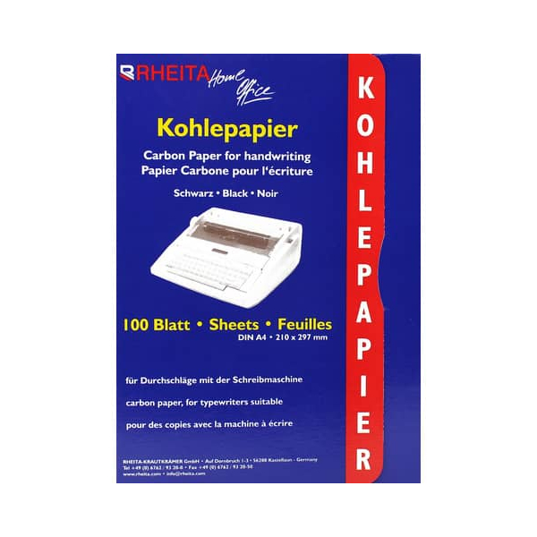 4006335872103 - Kohlepapier A4 100BL schwarz Kohlepapier 4006335872103 RHEITA