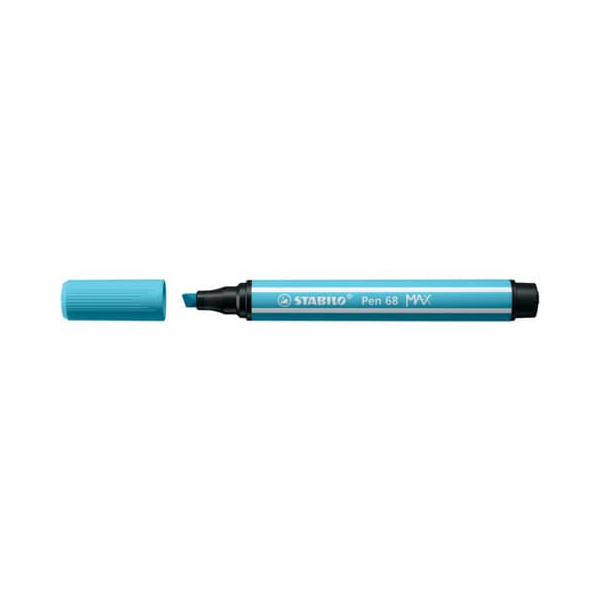 4006381569477 - STABILO Pen 68 MAX - Felt-tip pen with thick chisel tip - azure blue