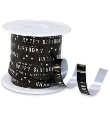 Ringelband Birthday 10mm-100m schwarz