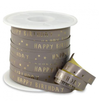 Ringelband Birthday 10mm-100m taupe